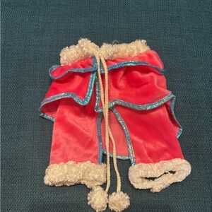 Pink Doggie Cape with blue and white accents
